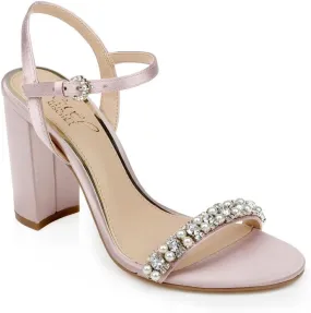 Jewel Badgley Mischka Dee Pearl and Crystal High Block Heels