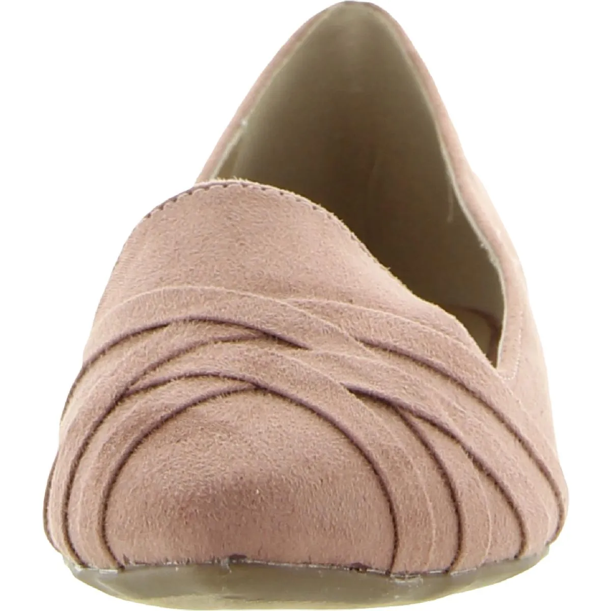 Journee Collection Womens Faux Suede Slip On Ballet Flats