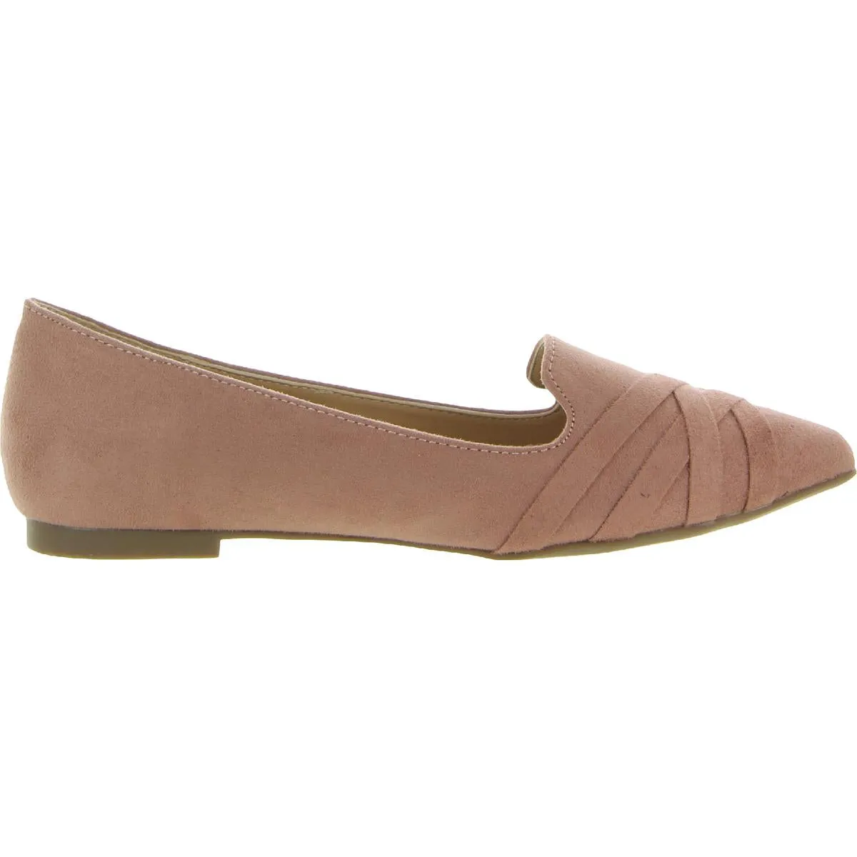 Journee Collection Womens Faux Suede Slip On Ballet Flats