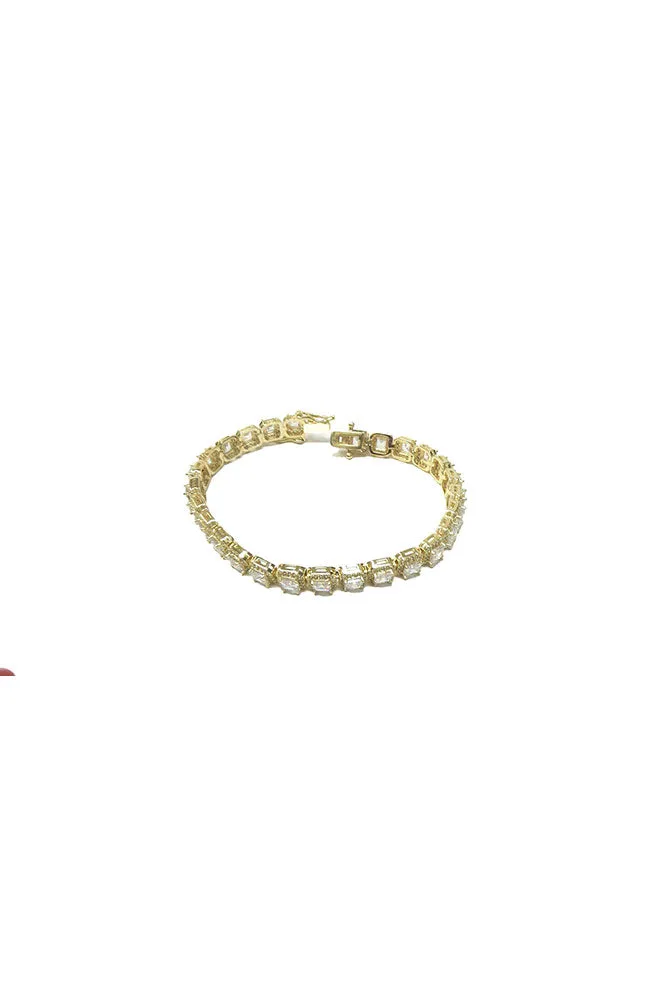 Large Stone Tennis Bracelet Clear CZ