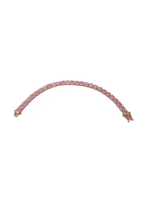 Large Stone Tennis Bracelet Pink CZ