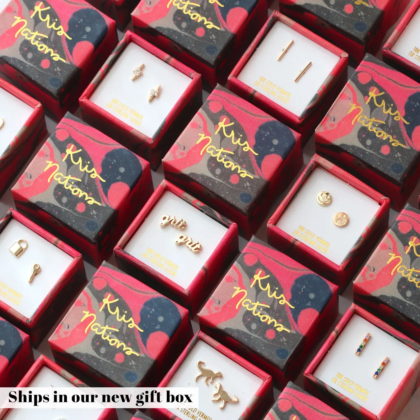 Lightning Bolt Crystal Stud Earrings