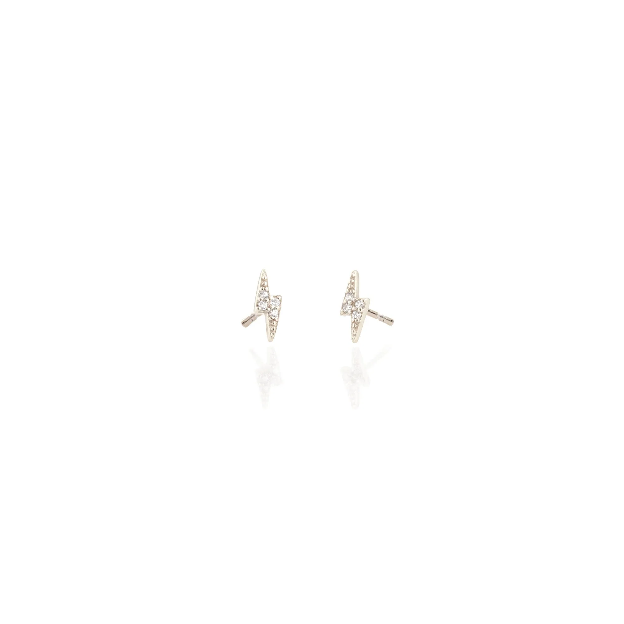Lightning Bolt Crystal Stud Earrings