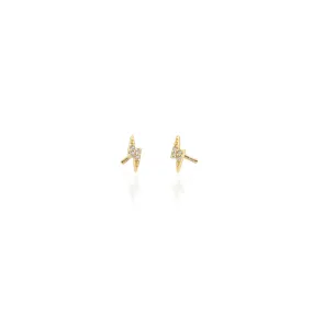 Lightning Bolt Crystal Stud Earrings