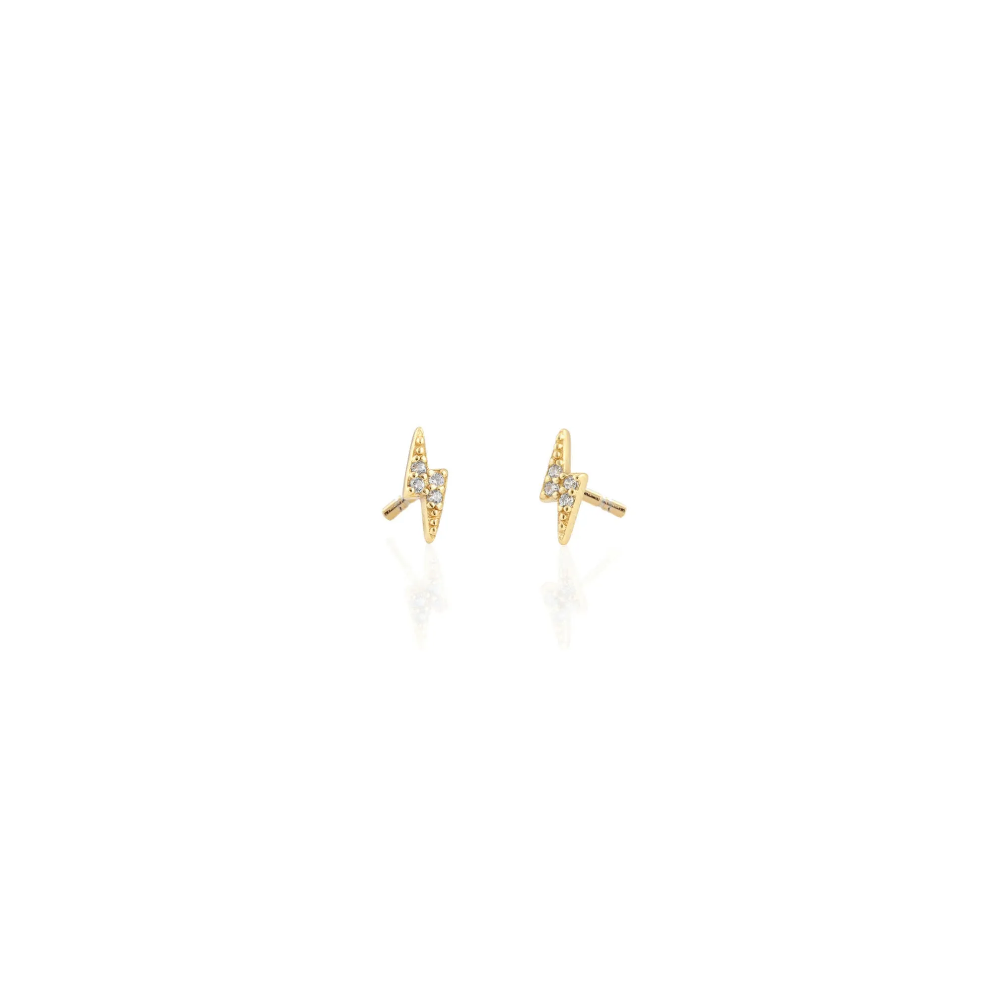 Lightning Bolt Crystal Stud Earrings