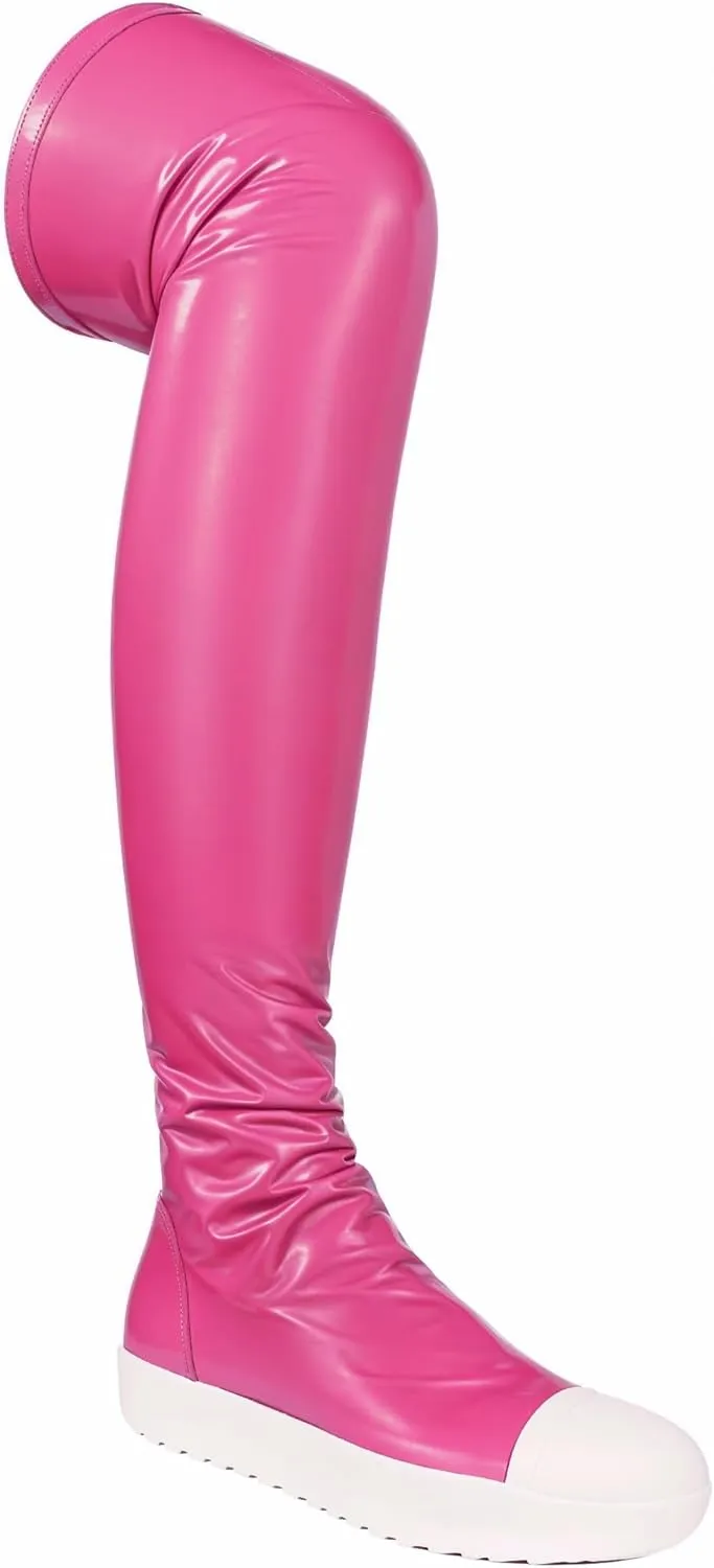 Liliana Women Thigh High Boots Flat Over The Knee Round Toe Tall Boots WANNABE-1