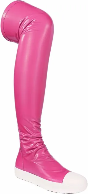 Liliana Women Thigh High Boots Flat Over The Knee Round Toe Tall Boots WANNABE-1