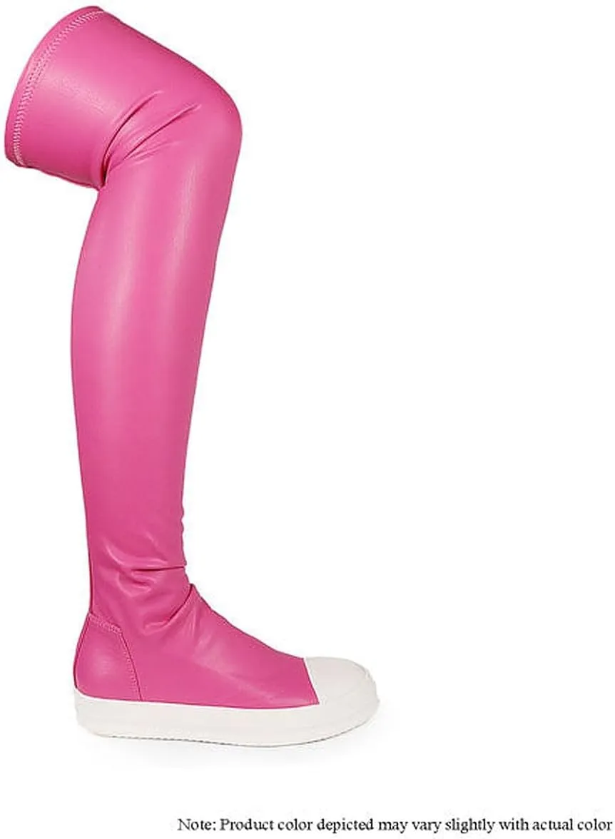 Liliana Women Thigh High Boots Flat Over The Knee Round Toe Tall Boots WANNABE-1