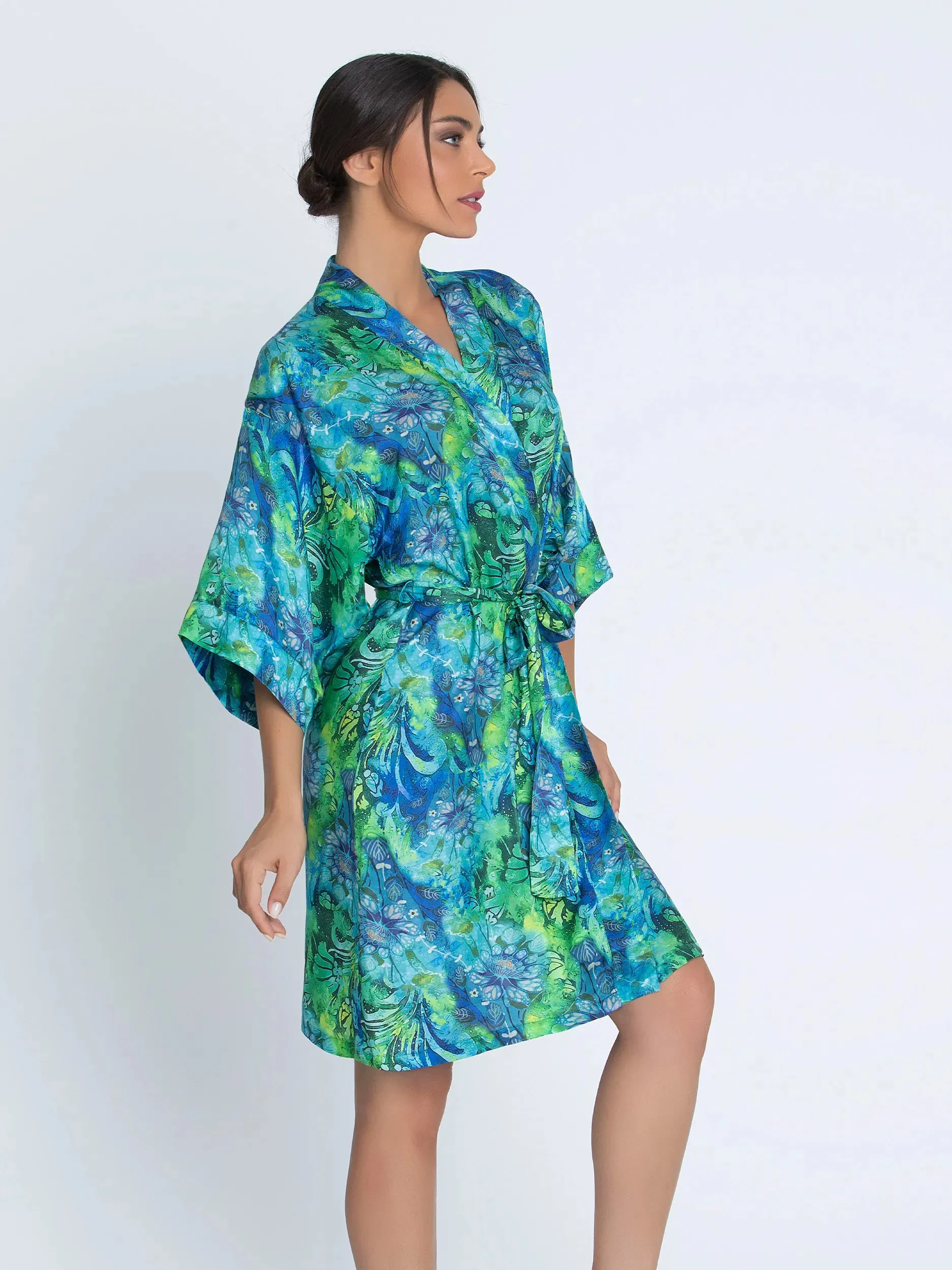 Lise Charmel-Dressing Floral Robe-Floral Aqua