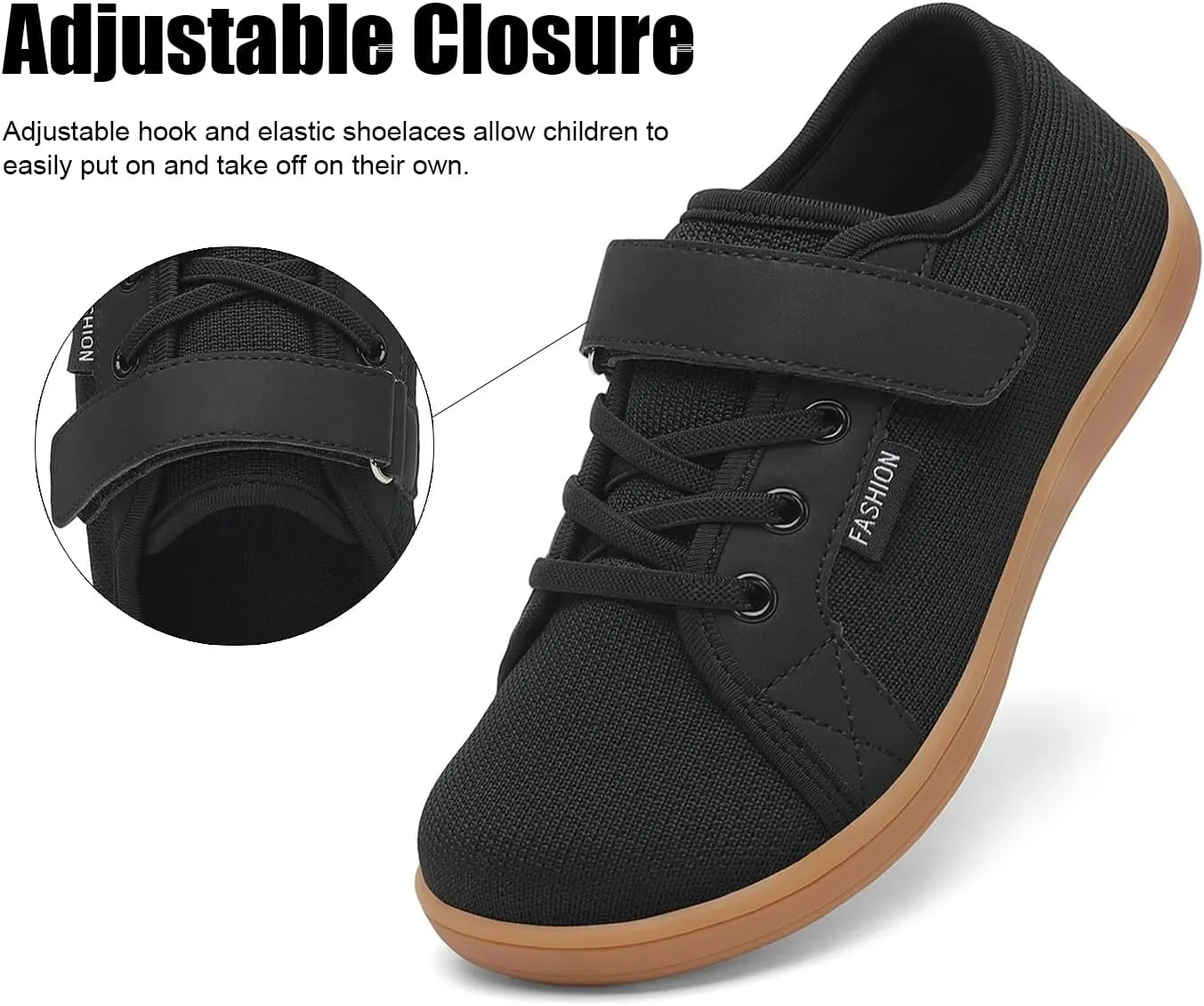 Little/Big Kids Barefoot Shoes Boys Breathable Walking Sneakers Girls Lightweight Wide Toe Box Shoes for Indoor Outdoor