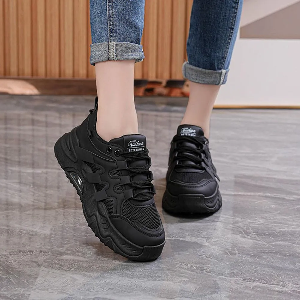 MAUGELY Women's Platform Mesh Casual Sports Shoes Fashionable Road-Running Walking Sneakers