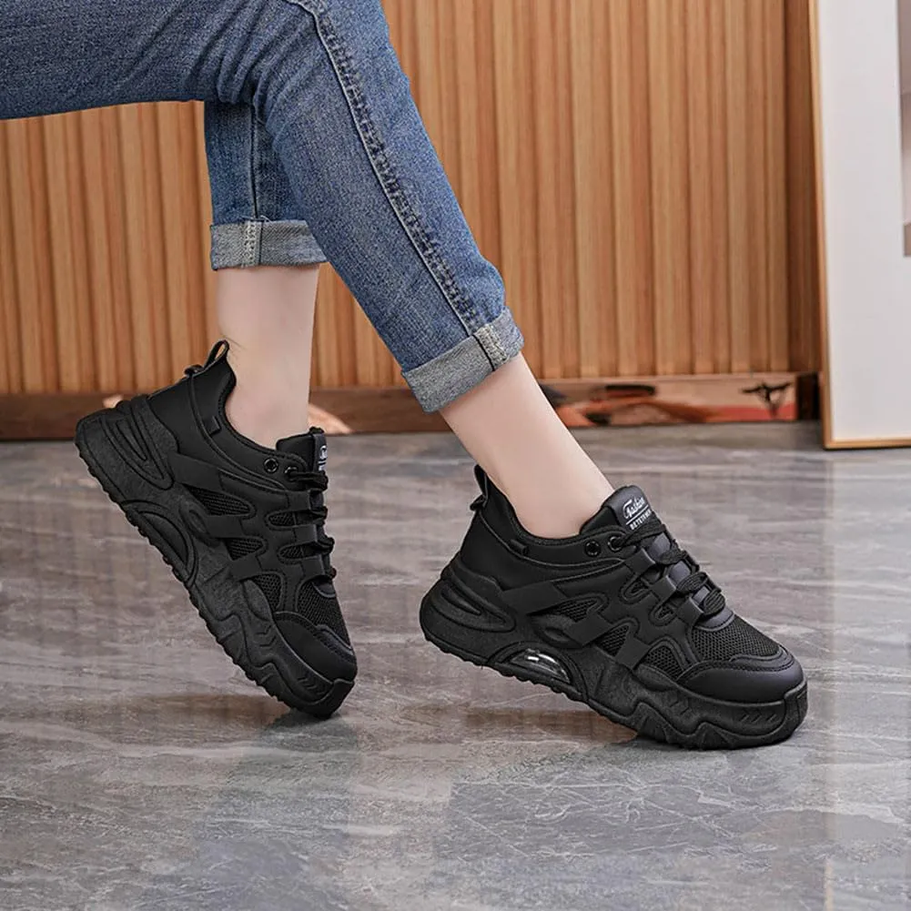 MAUGELY Women's Platform Mesh Casual Sports Shoes Fashionable Road-Running Walking Sneakers