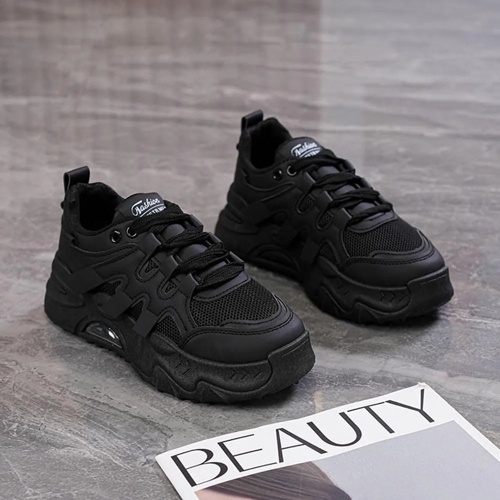 MAUGELY Women's Platform Mesh Casual Sports Shoes Fashionable Road-Running Walking Sneakers