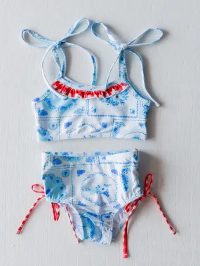 Meg Tankini - Patchwork Blue