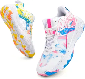 Men's Basketball Shoes Breathable Anti Slip Fashionable Graffiti Training Shoes Outdoor Shoes