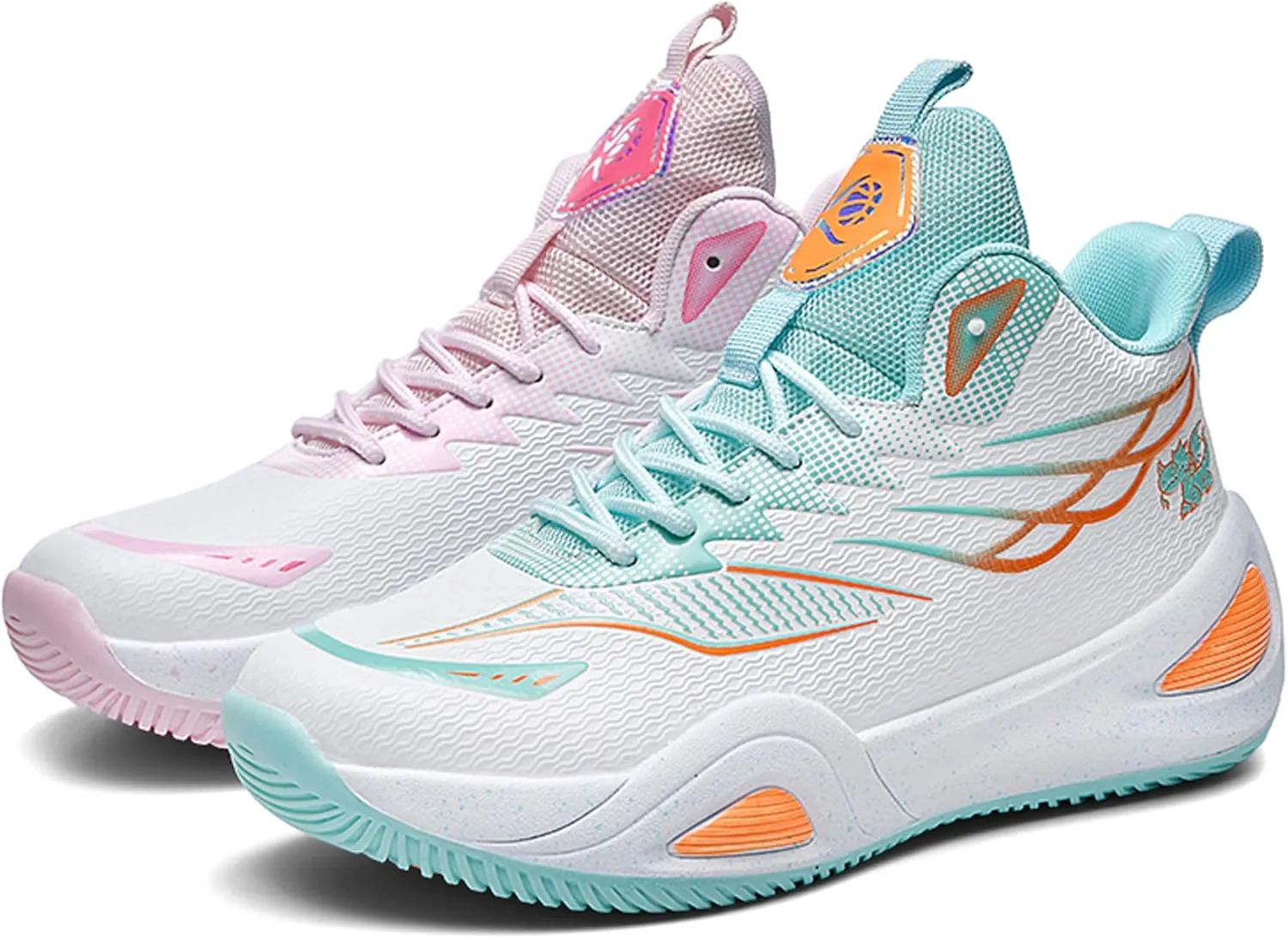 Men's High-Top Basketball ShoesWear-Resistant and Anti-Slip Soles Running Shoes Graffiti Design Fashionable Sports Shoes