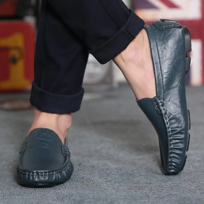 Mens Loafers Shoe Simple Solid Color Driving Loafers PU Leather Lightweight Slip Resistant Anti-Slip Fashion Party Slip-ons