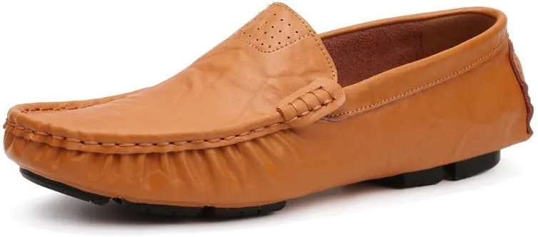 Mens Loafers Shoe Simple Solid Color Driving Loafers PU Leather Lightweight Slip Resistant Anti-Slip Fashion Party Slip-ons