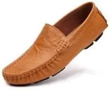 Mens Loafers Shoe Simple Solid Color Driving Loafers PU Leather Lightweight Slip Resistant Anti-Slip Fashion Party Slip-ons