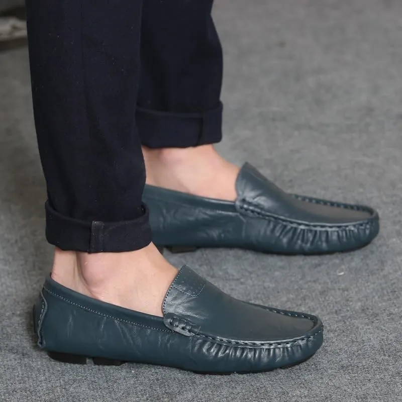 Mens Loafers Shoe Simple Solid Color Driving Loafers PU Leather Lightweight Slip Resistant Anti-Slip Fashion Party Slip-ons