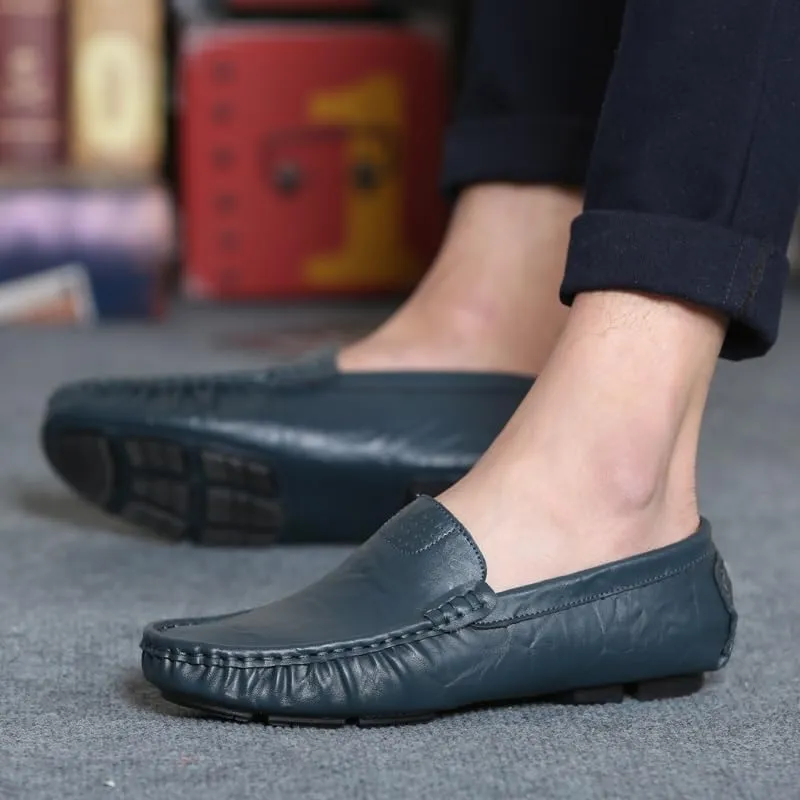 Mens Loafers Shoe Simple Solid Color Driving Loafers PU Leather Lightweight Slip Resistant Anti-Slip Fashion Party Slip-ons