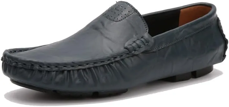 Mens Loafers Shoe Simple Solid Color Driving Loafers PU Leather Lightweight Slip Resistant Anti-Slip Fashion Party Slip-ons