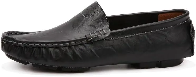 Mens Loafers Shoe Simple Solid Color Driving Loafers PU Leather Lightweight Slip Resistant Anti-Slip Fashion Party Slip-ons