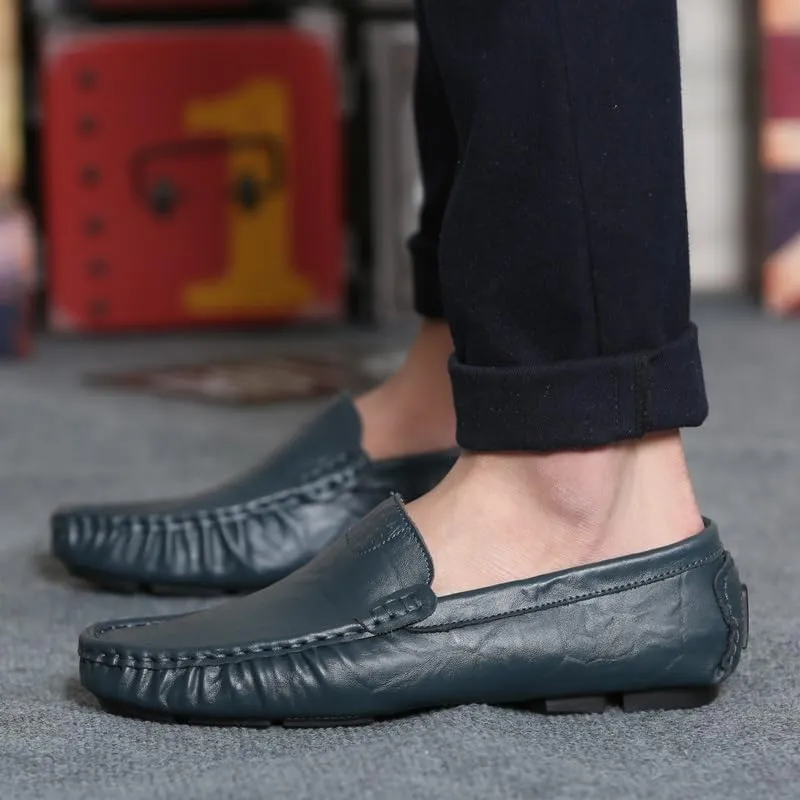 Mens Loafers Shoe Simple Solid Color Driving Loafers PU Leather Lightweight Slip Resistant Anti-Slip Fashion Party Slip-ons