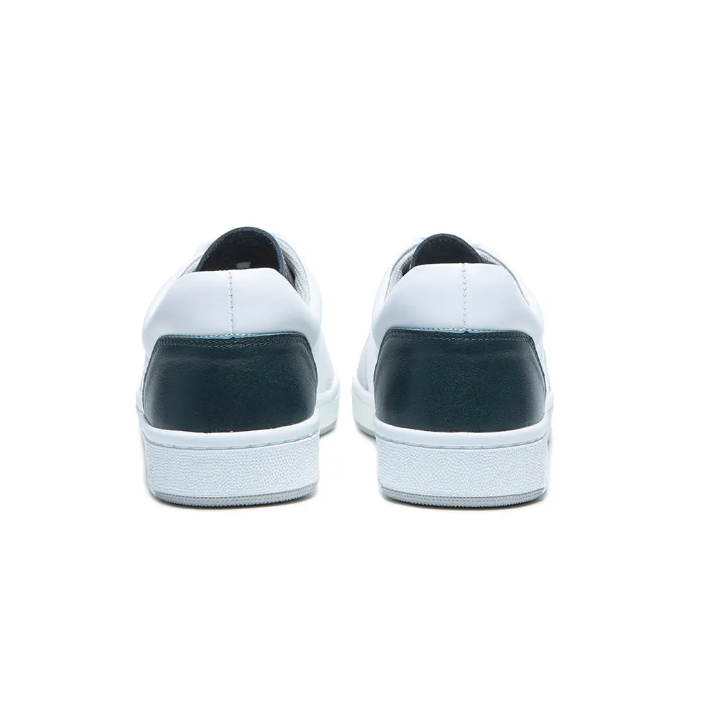 Men's Maker White Black Gray Logo Leather Sneakers 08214-048