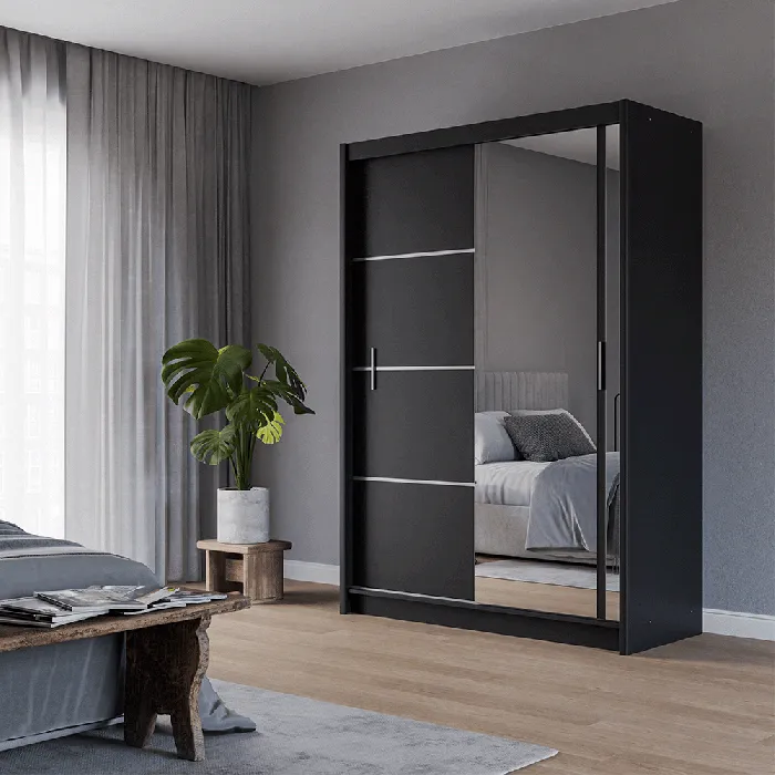 Mersey 150cm Sliding Door Wardrobe Black