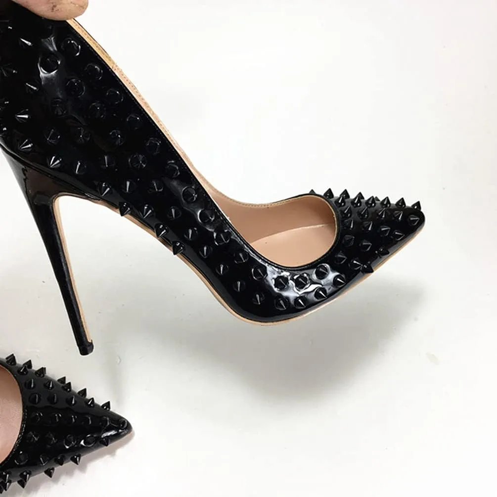 Minishion Women Sexy Heels Pumps Studded Rivet Party Wedding Shoes