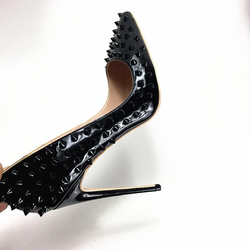 Minishion Women Sexy Heels Pumps Studded Rivet Party Wedding Shoes