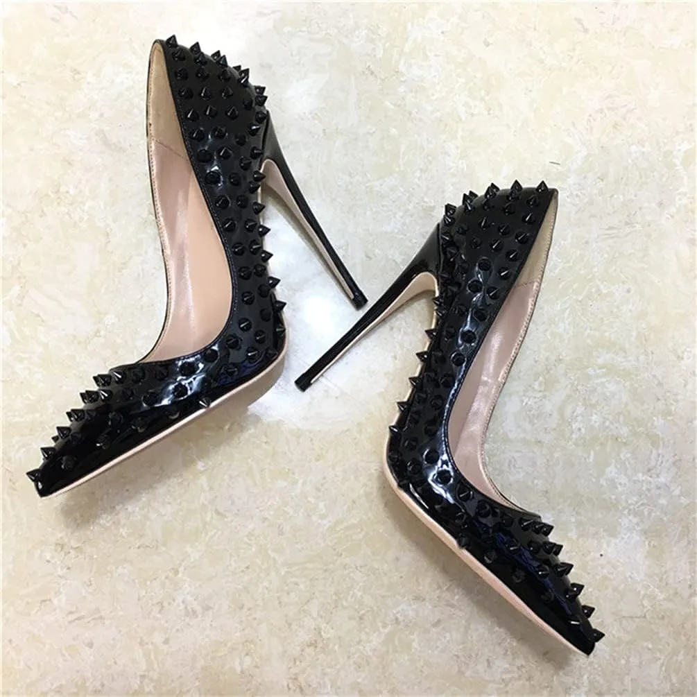 Minishion Women Sexy Heels Pumps Studded Rivet Party Wedding Shoes