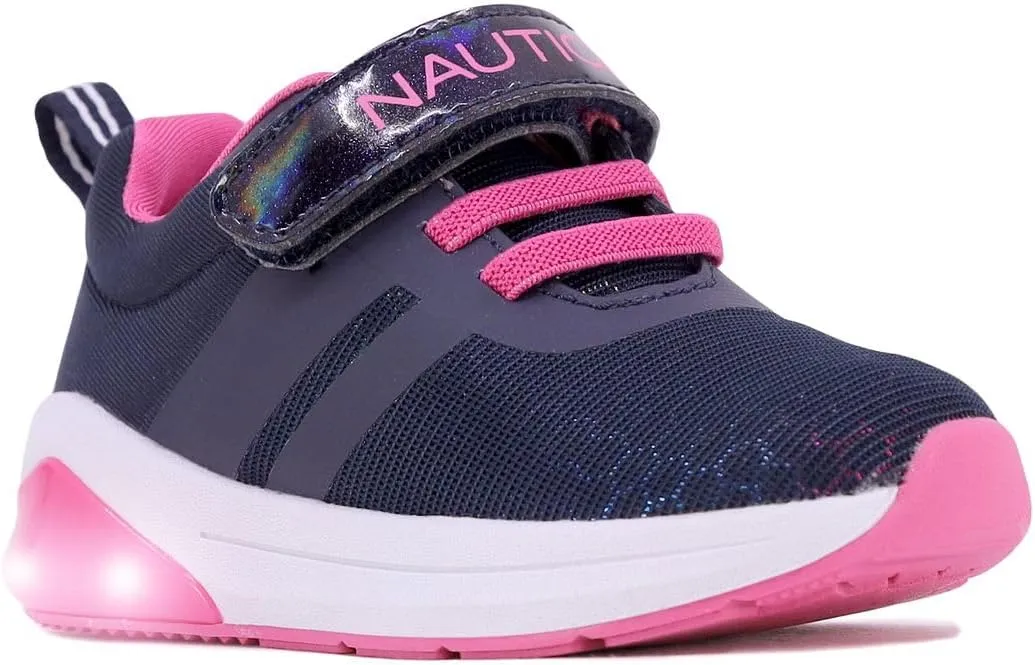 Nautica Kids' Light-Up Flashing Sneaker Athletic Running Shoes with Strap | Fashionable and Fun for Boys and Girls | Available in Toddler and Little Kid Sizes