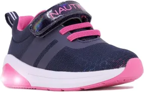 Nautica Kids' Light-Up Flashing Sneaker Athletic Running Shoes with Strap | Fashionable and Fun for Boys and Girls | Available in Toddler and Little Kid Sizes