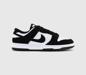Nike Dunk Low Trainers White Black White Suede