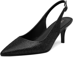 NUMALEO Slingback Heels for Women Pointed Close Toe Kitten Heels Patent Pumps Dress Party Comfy Stiletto 2.5 Inch Dress Shoes