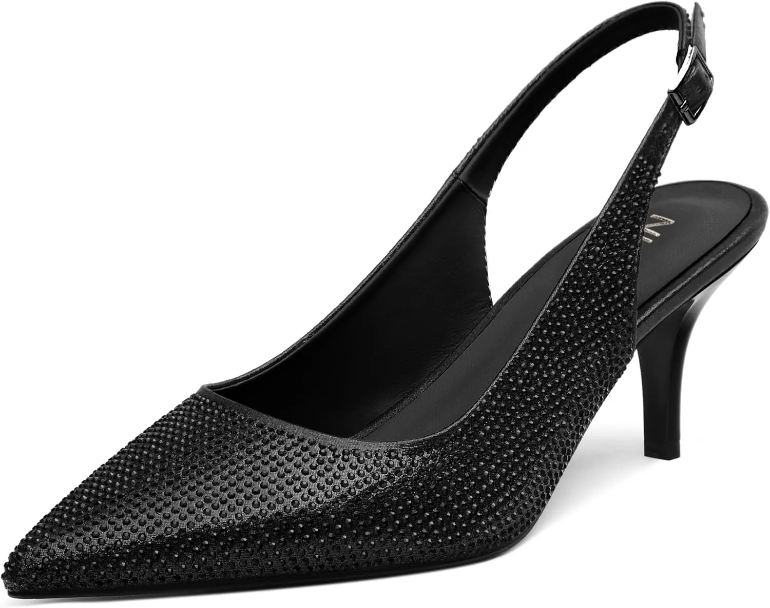 NUMALEO Slingback Heels for Women Pointed Close Toe Kitten Heels Patent Pumps Dress Party Comfy Stiletto 2.5 Inch Dress Shoes