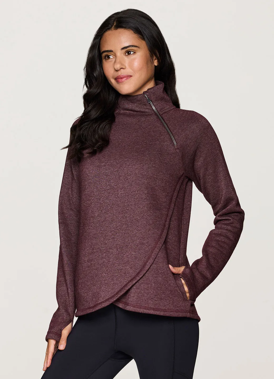 Plus Prime Ready To Roll Fleece Zip Mock Neck Pullover