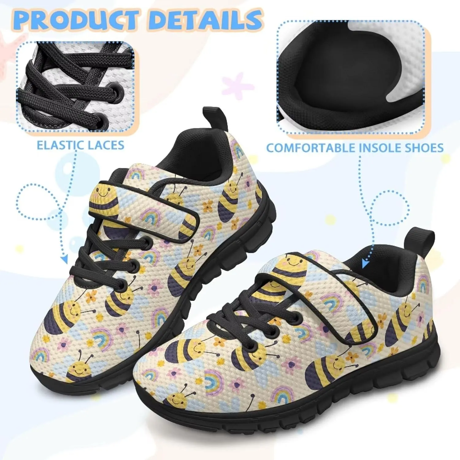 Toddler Boys Girls Shoes Strap Sneakers Single Buckle Tennis Shoes Lightweight Sports Athletic Sneakers for Kids