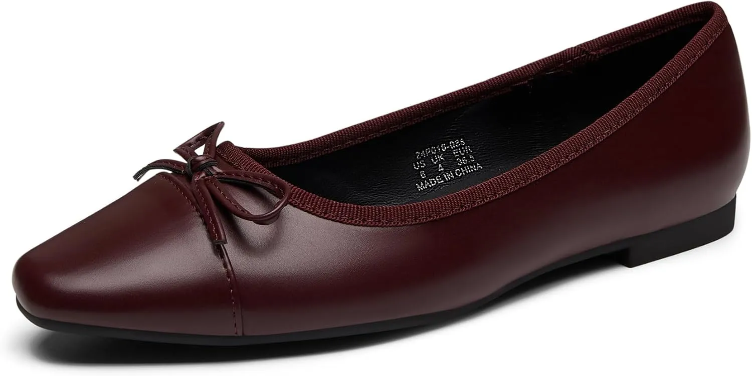 Trary Flat Shoes Women Pointed Toe Flats for Women Two-Tone Cap Toe Ballet Flats Shoes Comfortable Dressy Casual Slip-on Work Daily Soft Flat Shoes