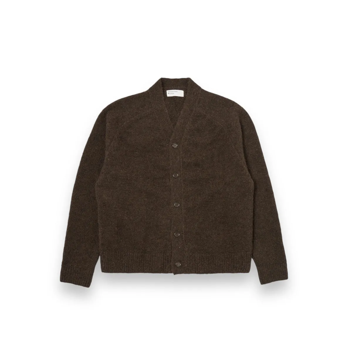 Universal Works David Cardigan 31458 brown alpaca knit