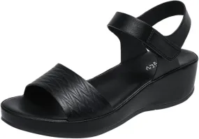 Wedge Sandals for Women 2024 Women Sandals Fashionable New Pattern Simple Solid Color Wedge Hook Loop Comfortable