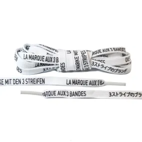 White Three Stripes International Laces