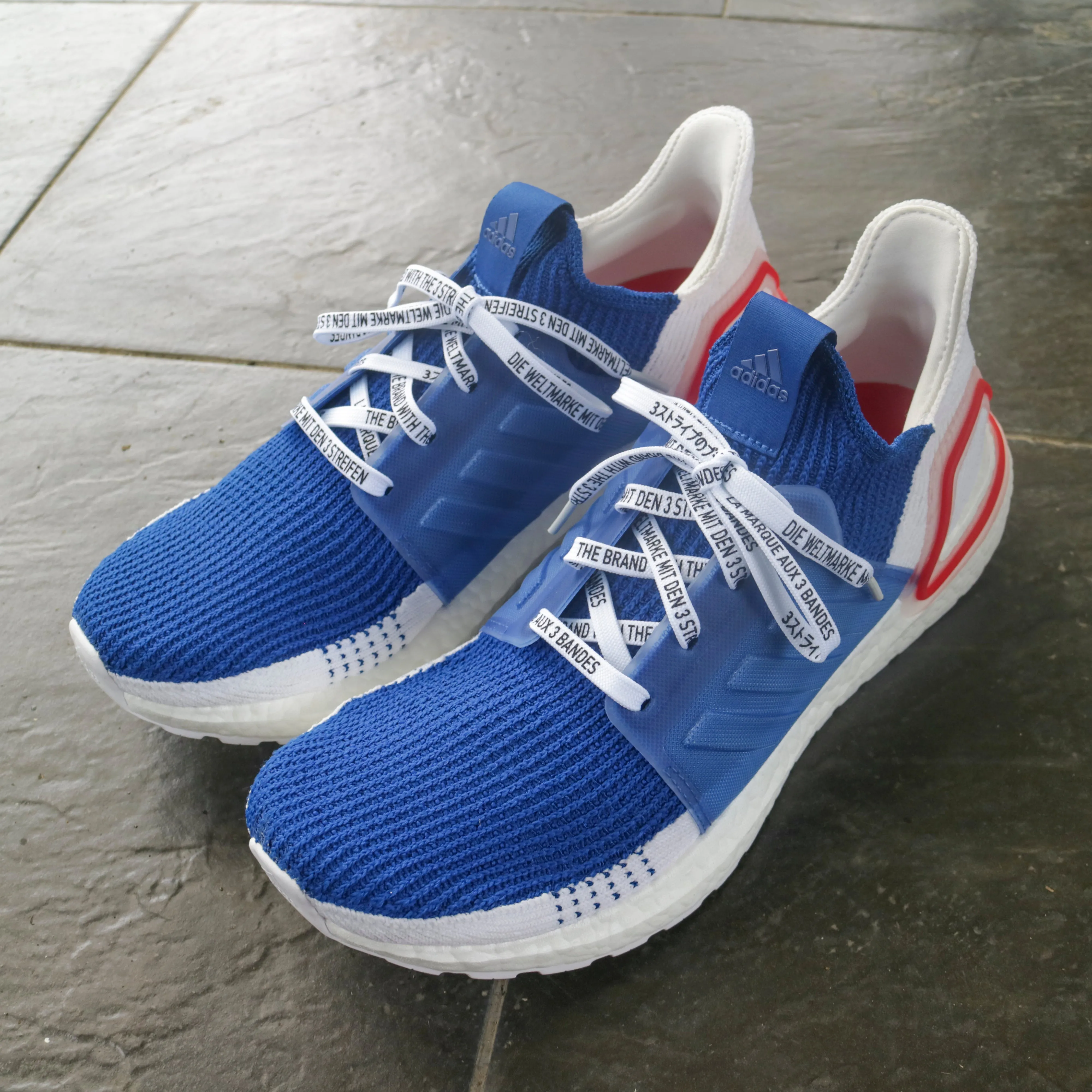 White Three Stripes International Laces