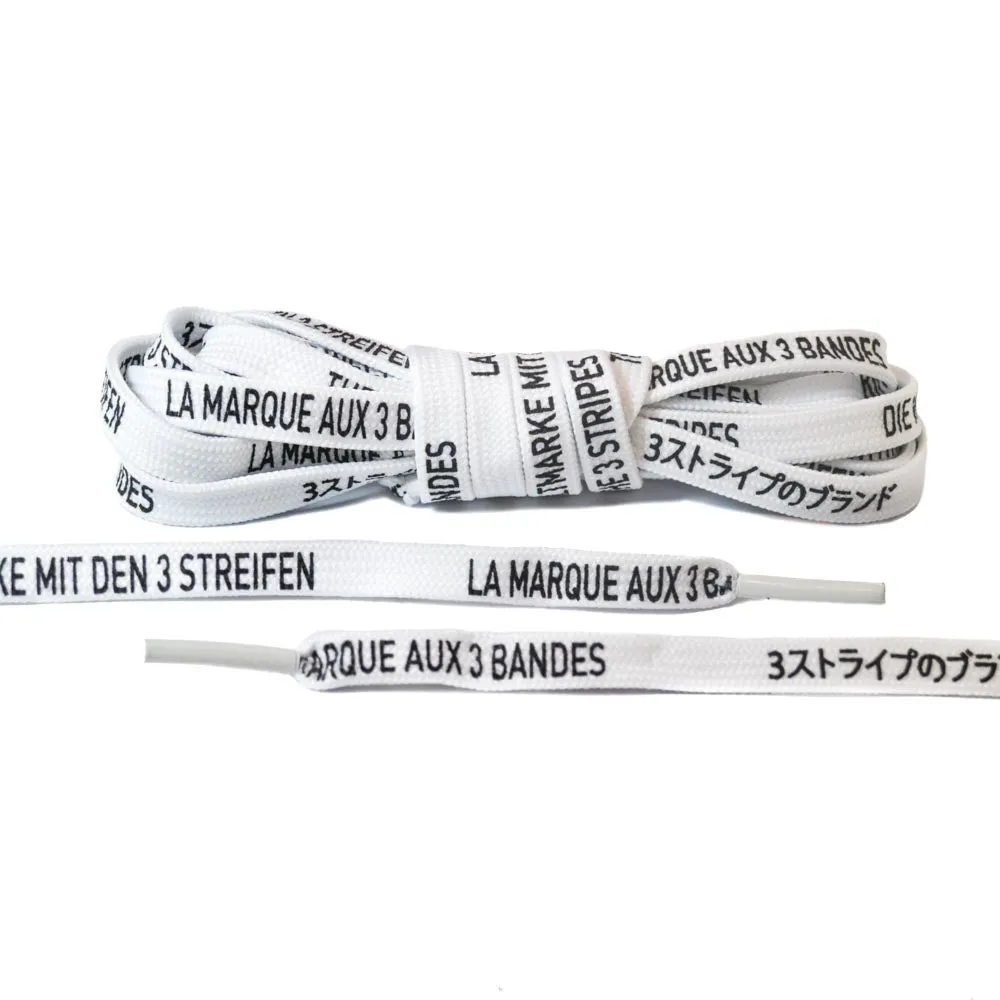 White Three Stripes International Laces