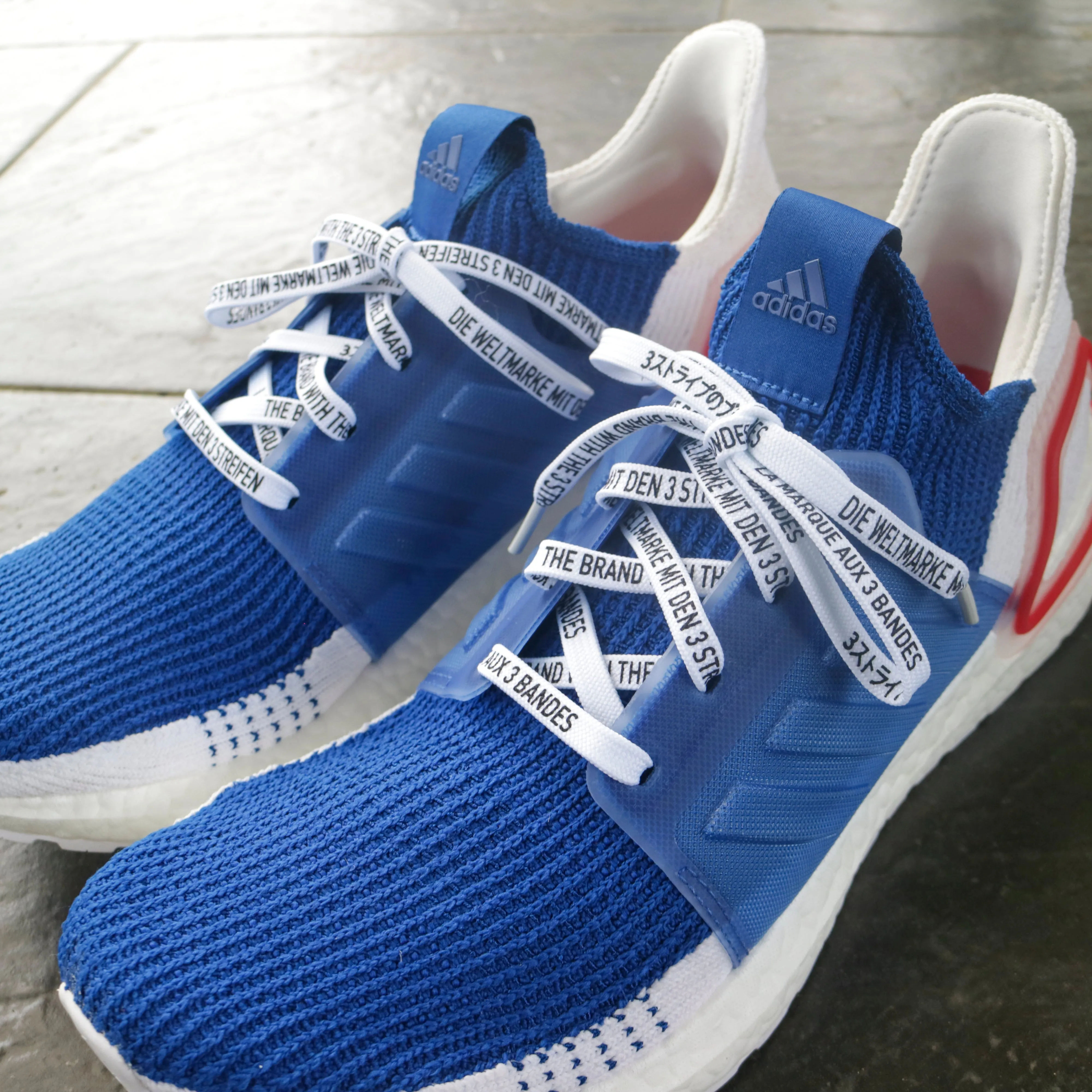 White Three Stripes International Laces