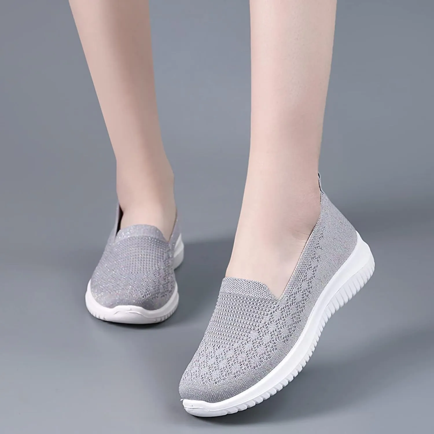 Women Casual Shoes Fashion Simple Solid Color Comfortable and Lightweight Flat Bottomed Slip On Shoes Rain Short