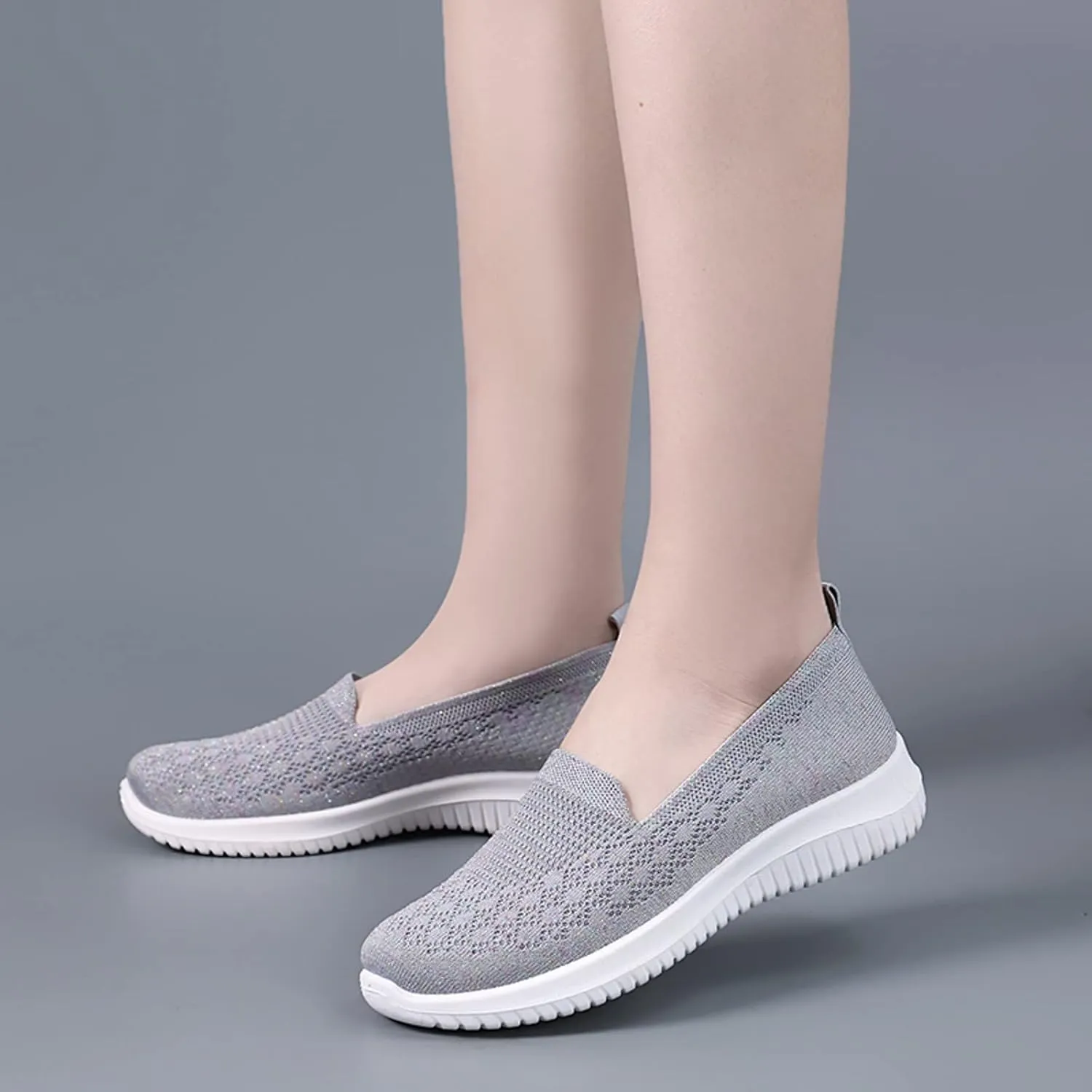Women Casual Shoes Fashion Simple Solid Color Comfortable and Lightweight Flat Bottomed Slip On Shoes Rain Short
