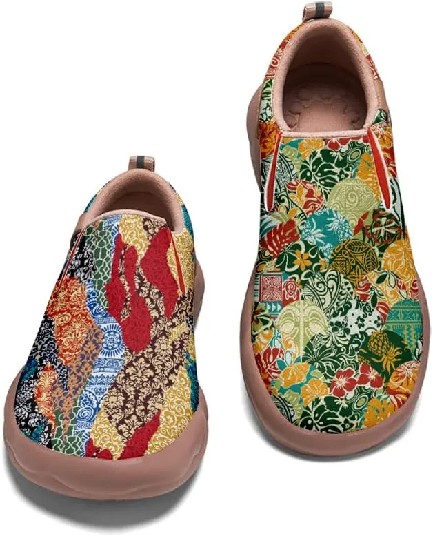 Women's Fashion Art Painted Shoes Slip On Round Toe Casual Loafers Lightweight Comfort Walking Travel Sneakers